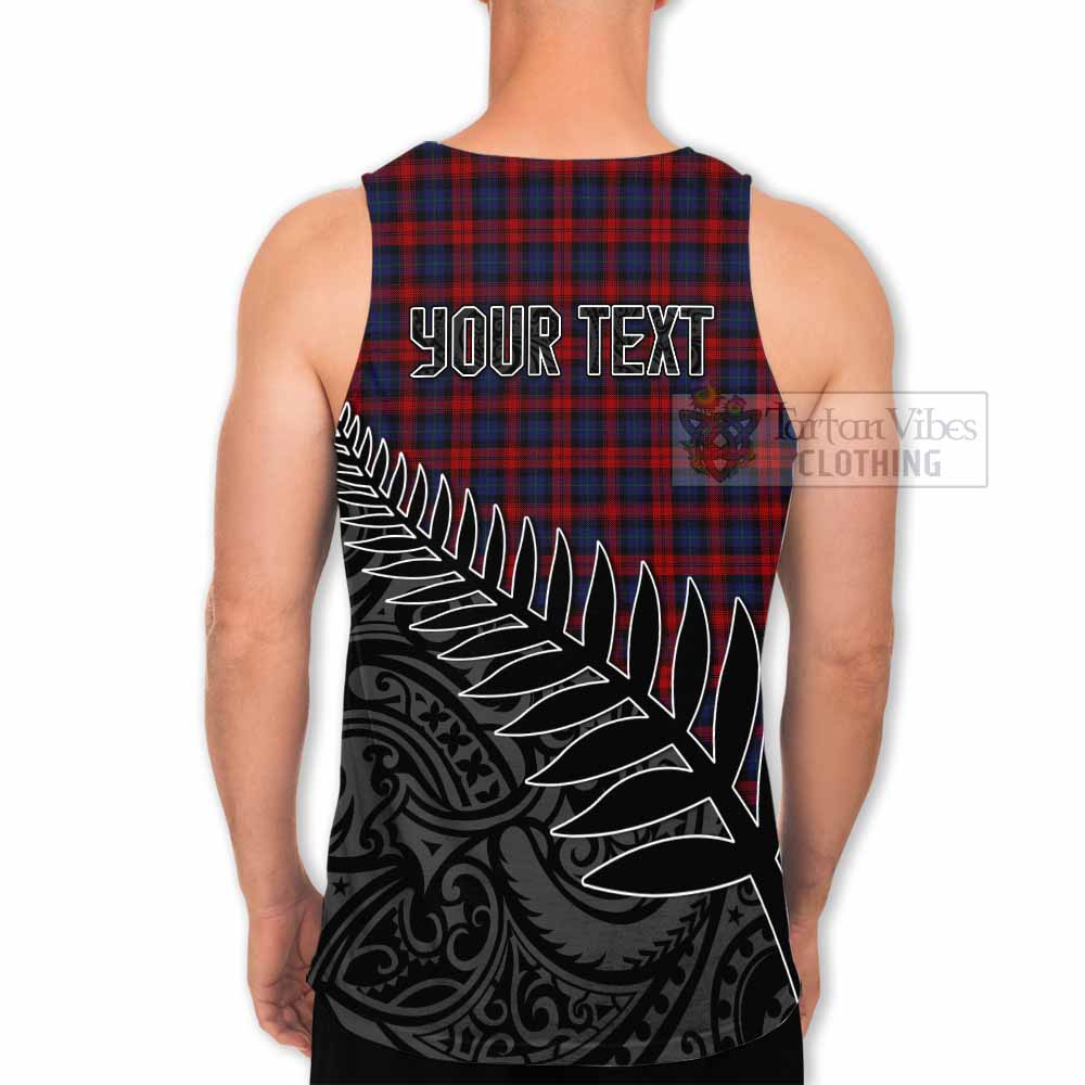 Tartan Vibes Clothing MacLachlan (McLachlan) Crest Tartan Men's Tank Top with New Zealand Silver Fern Half Style