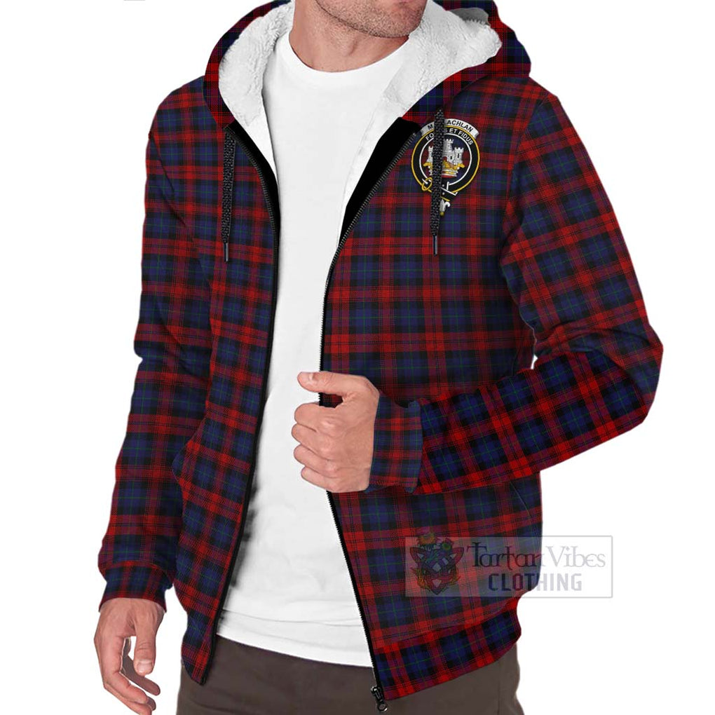 Tartan Vibes Clothing MacLachlan (McLachlan) Tartan Sherpa Hoodie with Family Crest Celtic Skull Style
