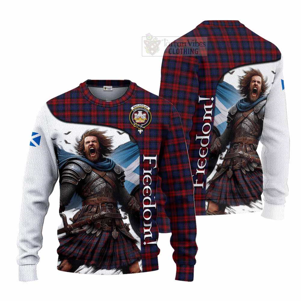 Tartan Vibes Clothing MacLachlan (McLachlan) Crest Tartan Knitted Sweater Inspired by the Freedom of Scottish Warrior