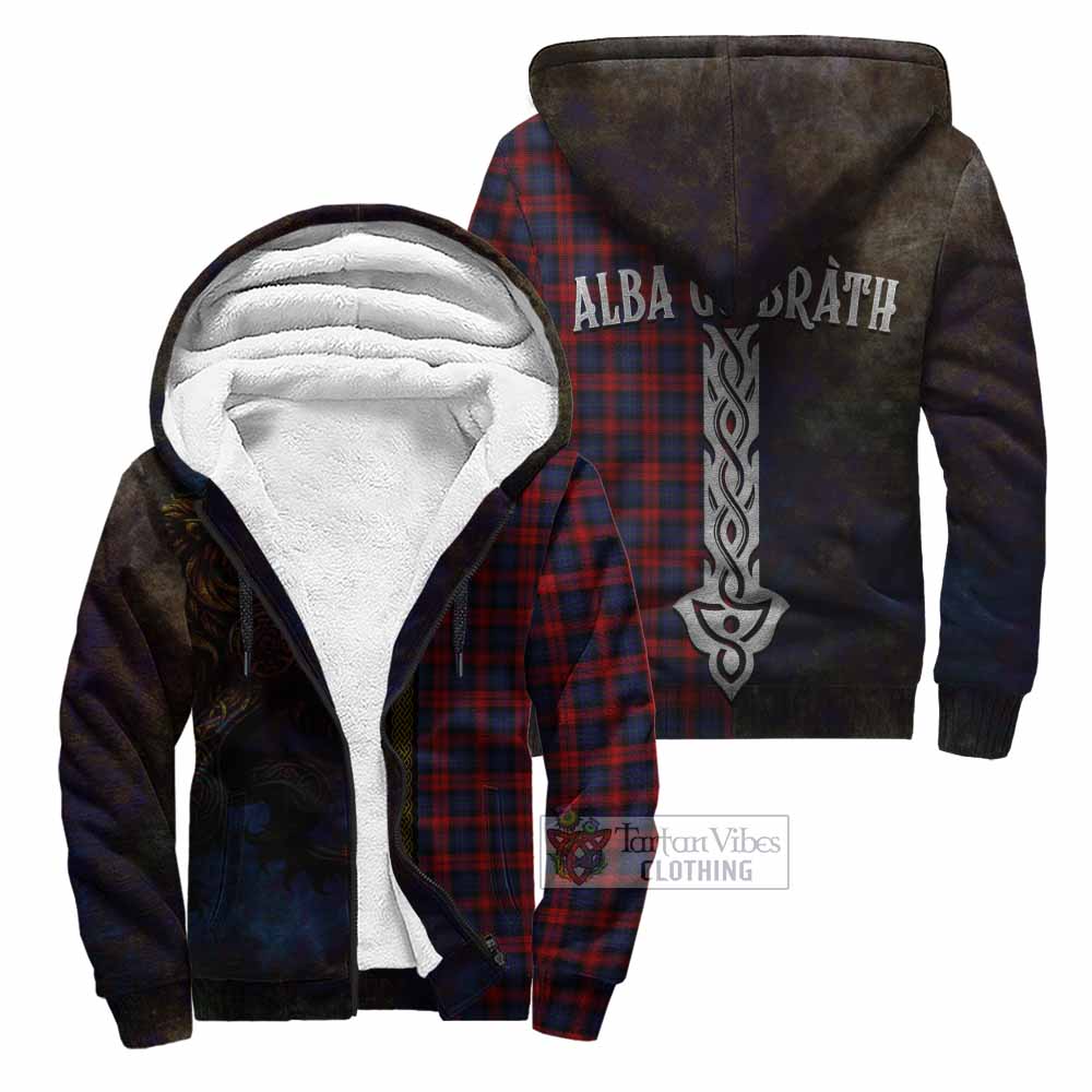 Tartan Vibes Clothing MacLachlan (McLachlan) Tartan Family Crest Sherpa Hoodie Alba Gu Brath Be Brave Lion Ancient Style