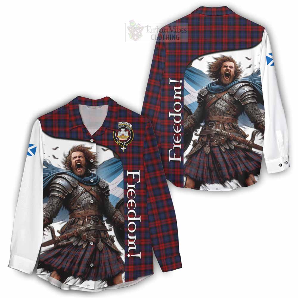 Tartan Vibes Clothing MacLachlan (McLachlan) Crest Tartan Women's Casual Shirt Inspired by the Freedom of Scottish Warrior