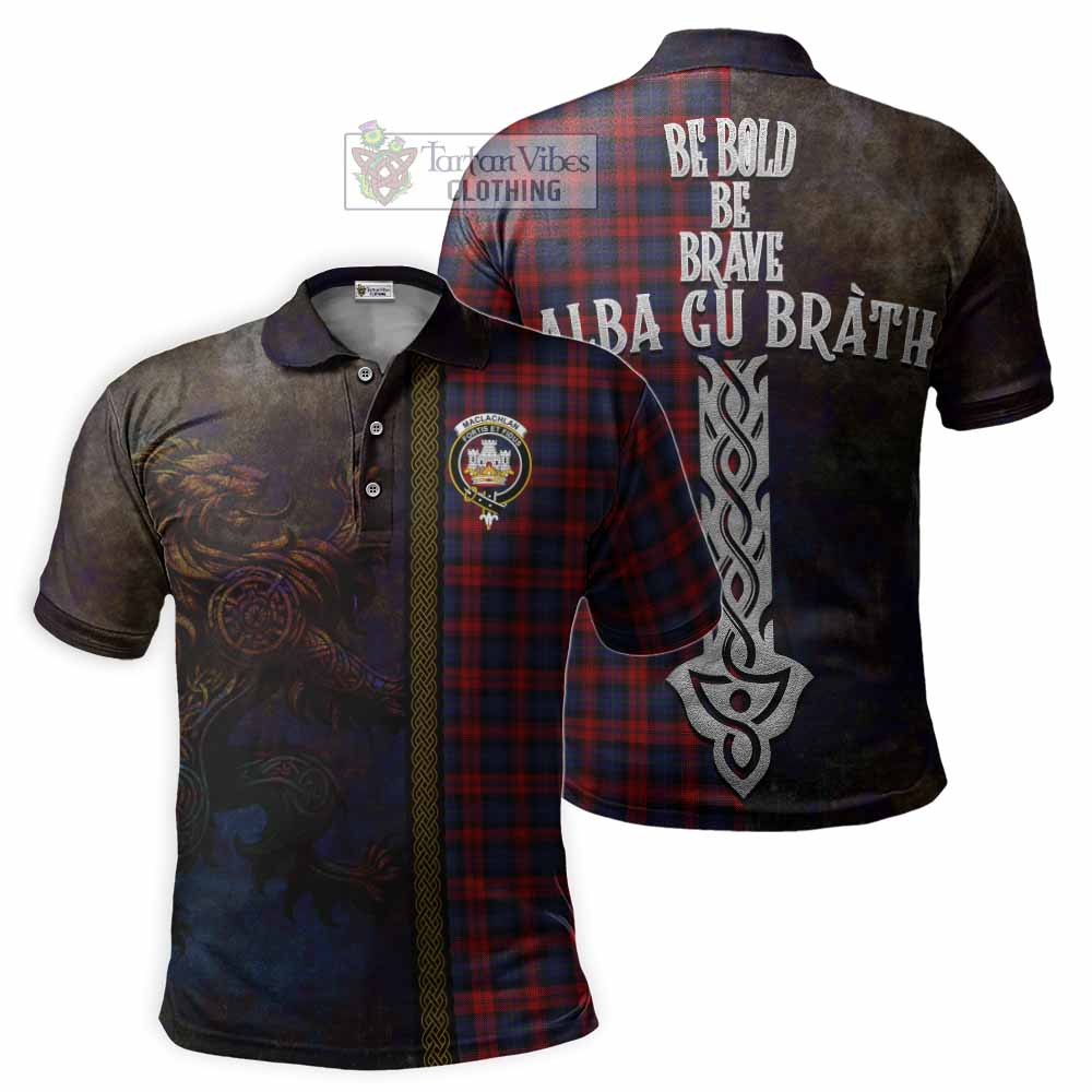 Tartan Vibes Clothing MacLachlan (McLachlan) Tartan Family Crest Polo Shirt Alba Gu Brath Be Brave Lion Ancient Style