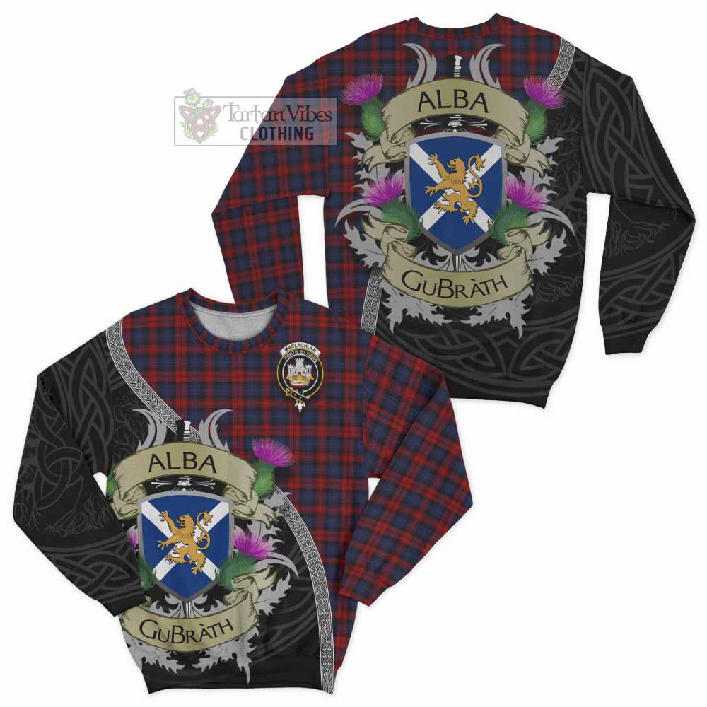 Tartan Vibes Clothing MacLachlan (McLachlan) Tartan Family Crest Sweatshirt Lion Rampant Royal Thistle Shield Celtic Inspired