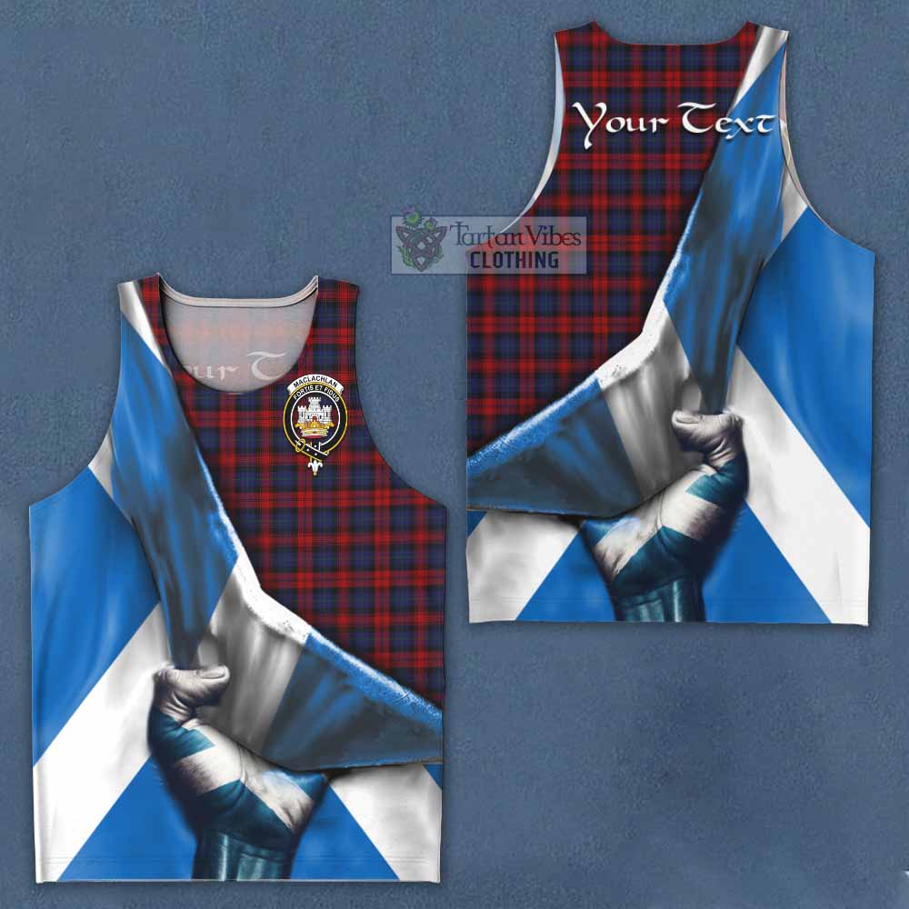 Tartan Vibes Clothing MacLachlan (McLachlan) Tartan Men's Tank Top with Family Crest Scotland Patriotic Style