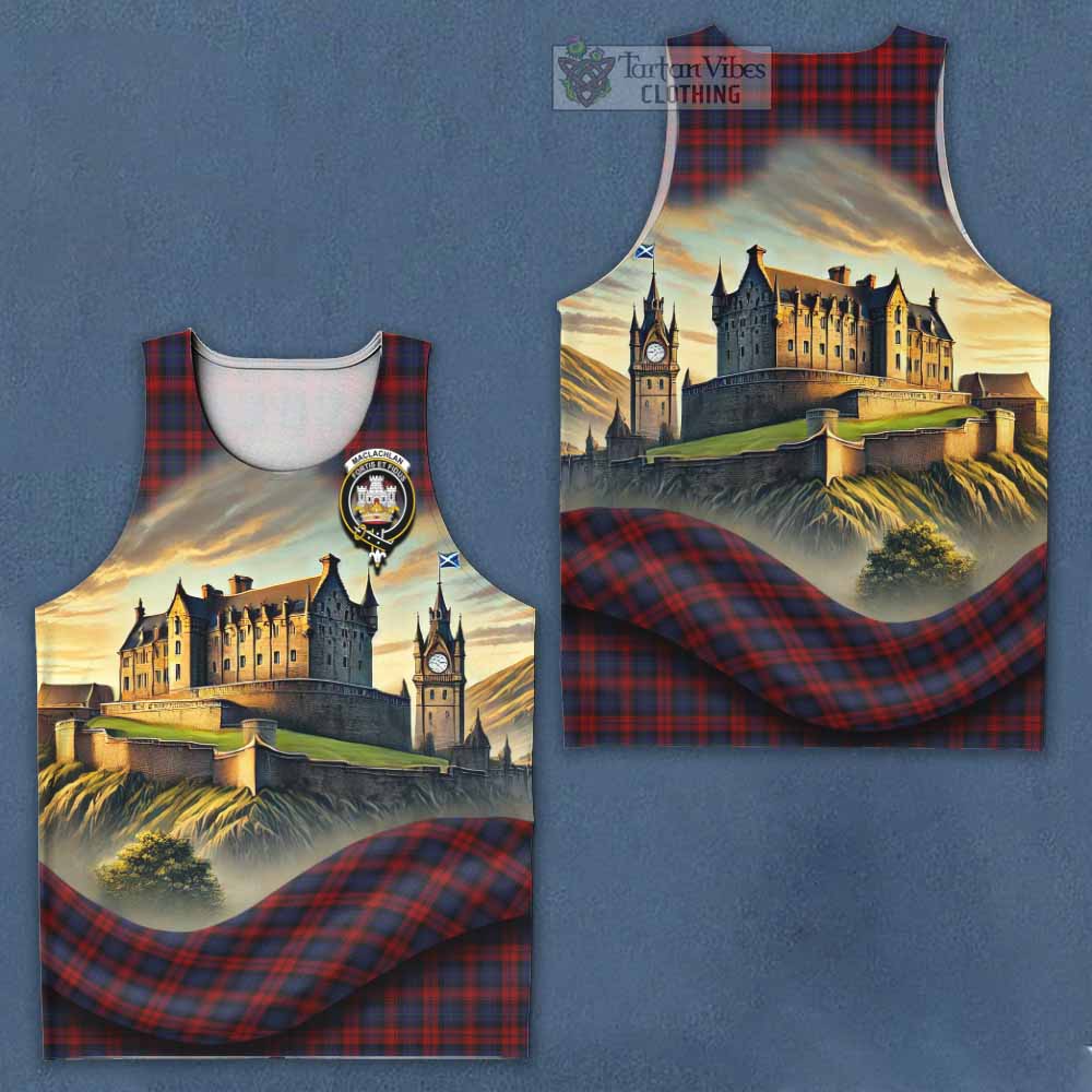 Tartan Vibes Clothing MacLachlan (McLachlan) Tartan Family Crest Men's Tank Top with Scottish Ancient Castle Style