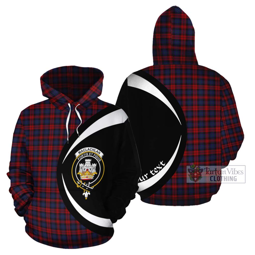Tartan Vibes Clothing MacLachlan (McLachlan) Tartan Cotton Hoodie with Family Crest Circle Style