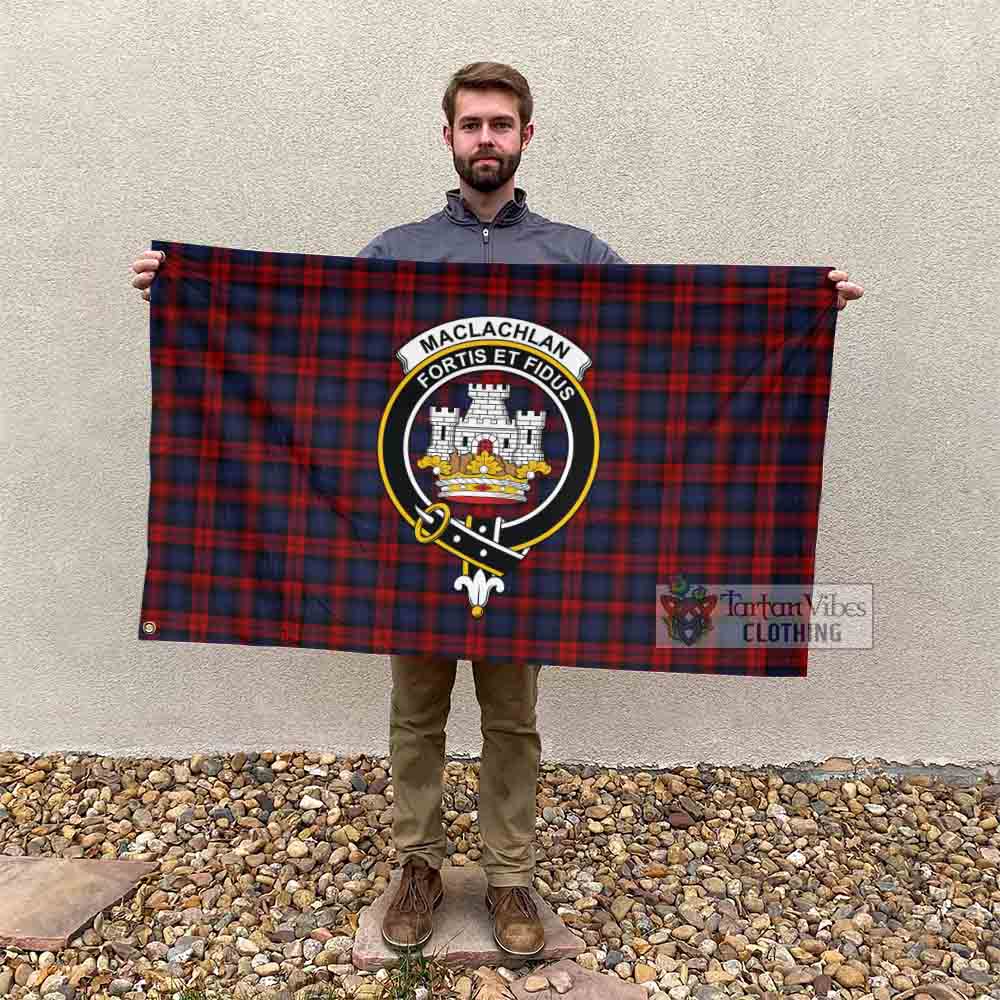 Tartan Vibes Clothing MacLachlan (McLachlan) Tartan House Flag with Family Crest
