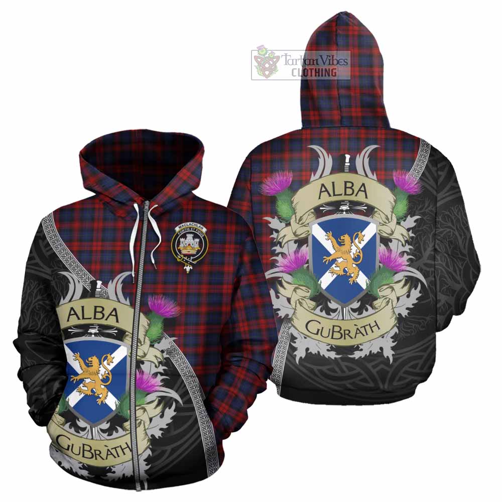 Tartan Vibes Clothing MacLachlan (McLachlan) Tartan Family Crest Hoodie Lion Rampant Royal Thistle Shield Celtic Inspired