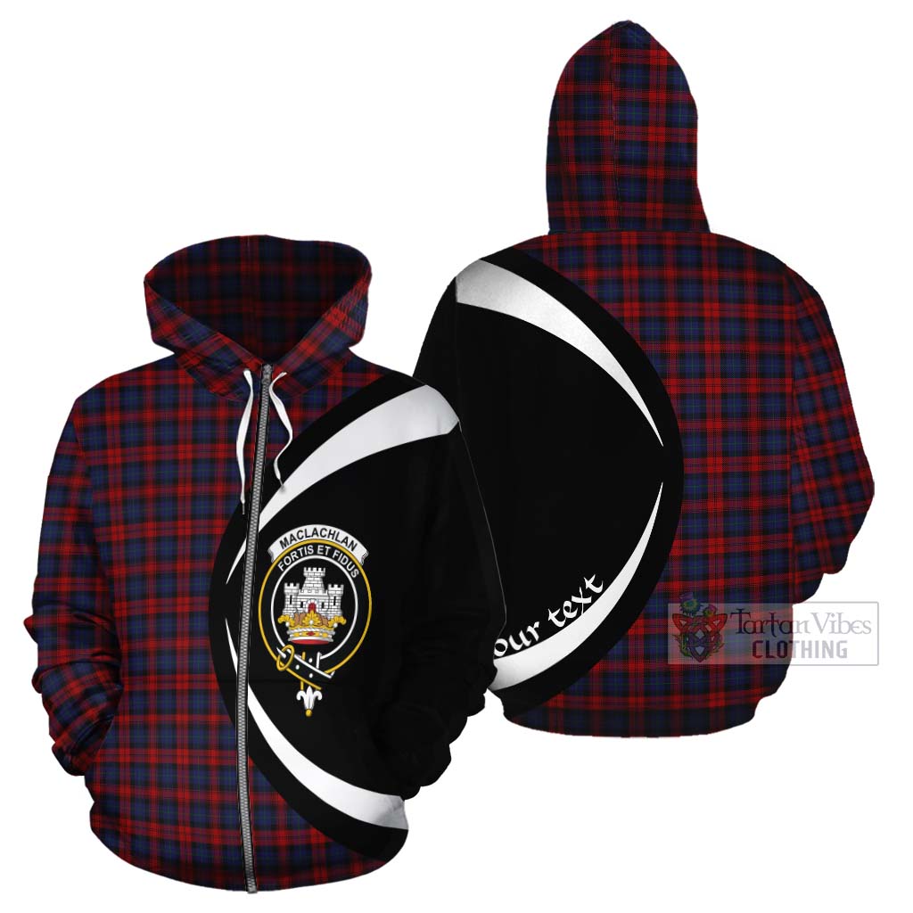 Tartan Vibes Clothing MacLachlan (McLachlan) Tartan Cotton Hoodie with Family Crest Circle Style