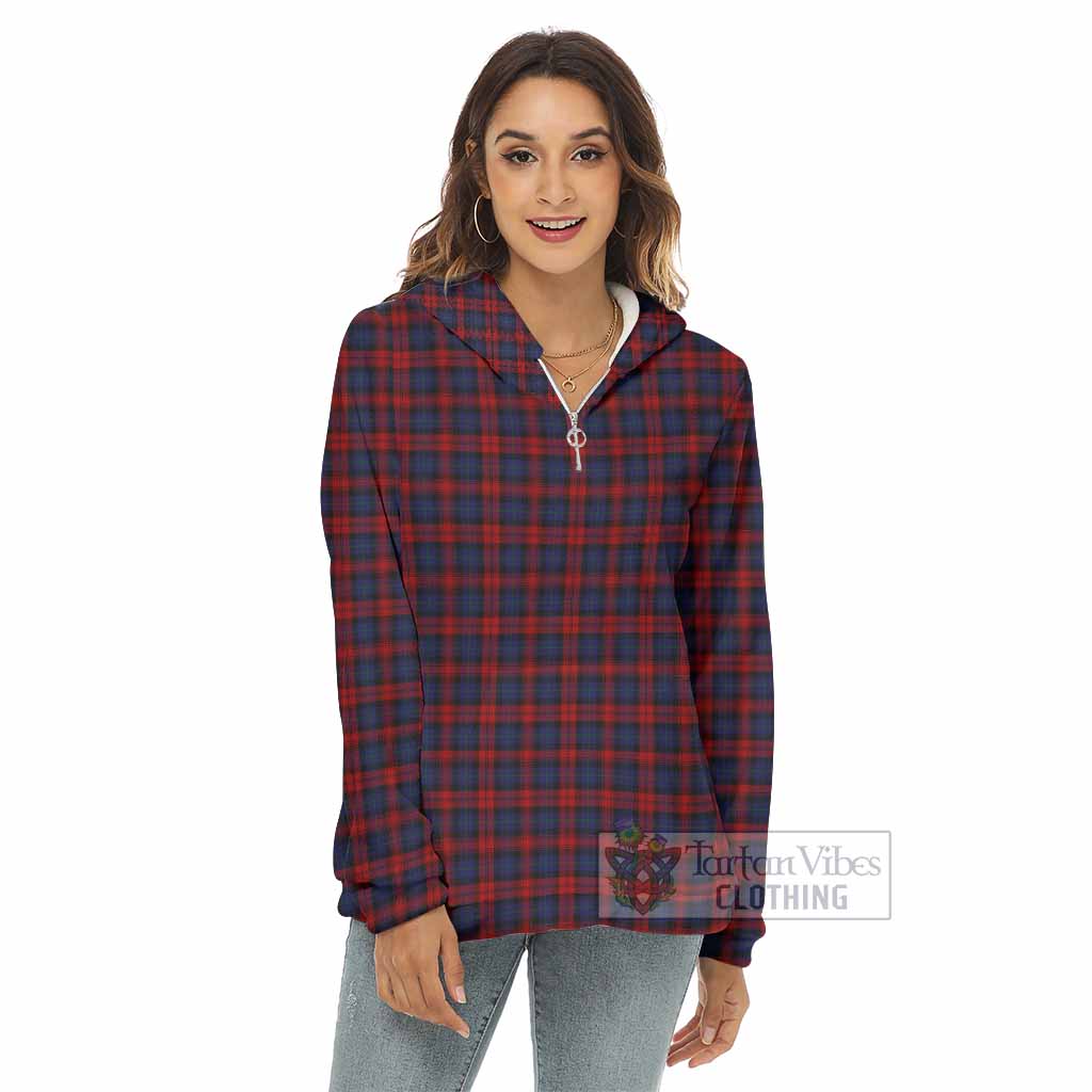 Tartan Vibes Clothing MacLachlan (McLachlan) Tartan Women's Borg  Half Zip Fleece Hoodie