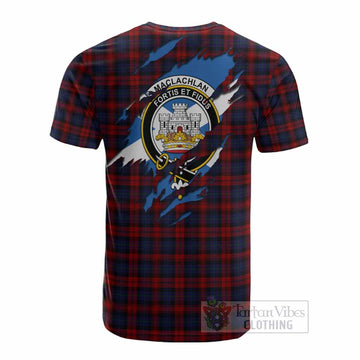 MacLachlan (McLachlan) Clan Crest In Me Tartan Cotton T-shirt Scotland Flag Style