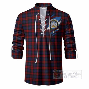 MacLachlan (McLachlan) Clan Crest In Me Tartan Ghillie Shirt Scotland Flag Style