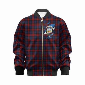 MacLachlan (McLachlan) Clan Crest In Me Tartan Kid Bomber Jacket Scotland Flag Style