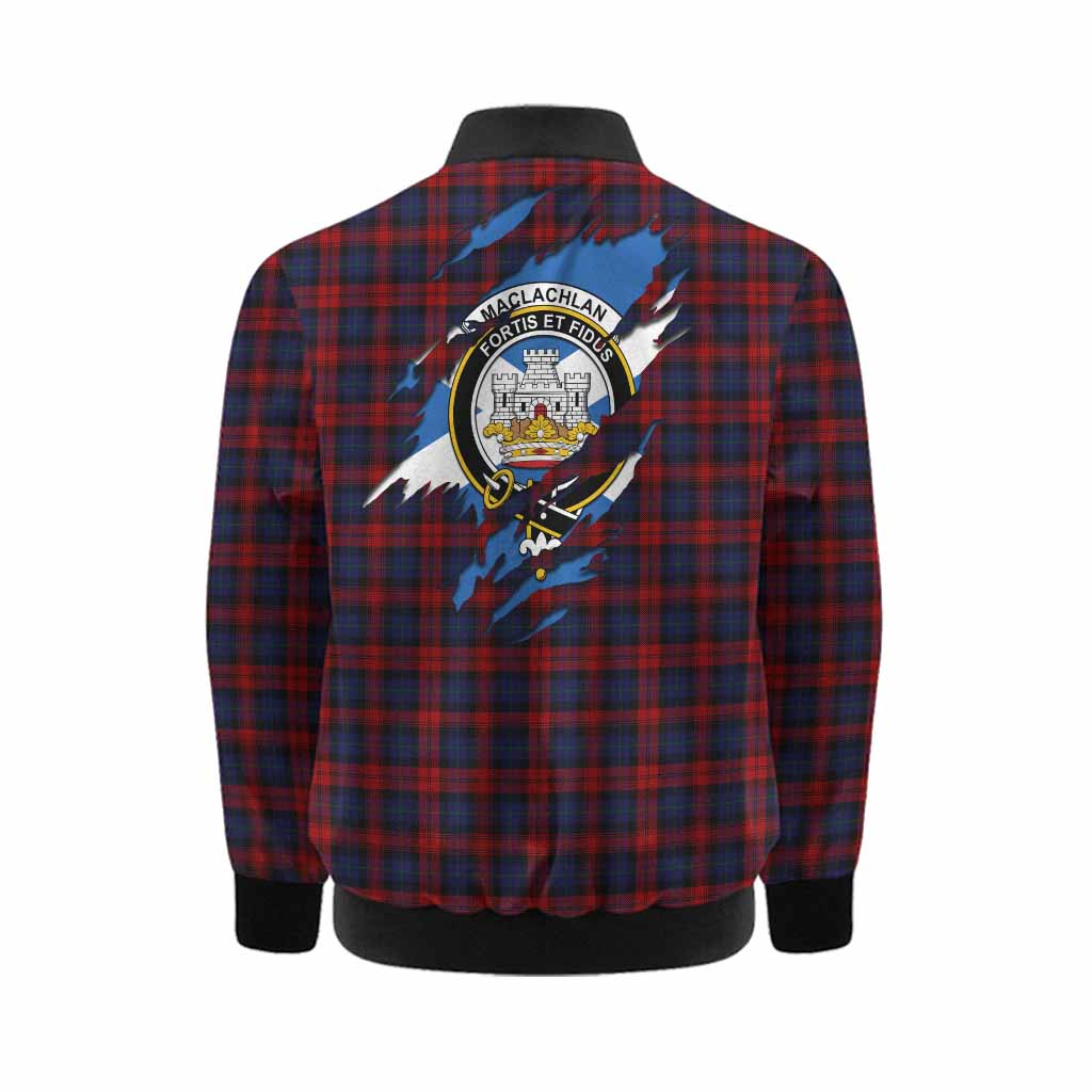 MacLachlan (McLachlan) Clan Crest In Me Tartan Kid Bomber Jacket Scotland Flag Style