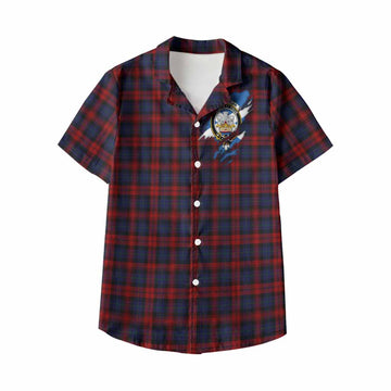 MacLachlan (McLachlan) Clan Crest In Me Tartan Kid Hawaiian Shirt Scotland Flag Style