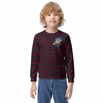 MacLachlan (McLachlan) Clan Crest In Me Tartan Kid Knitted Sweatshirt Scotland Flag Style