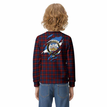 MacLachlan (McLachlan) Clan Crest In Me Tartan Kid Knitted Sweatshirt Scotland Flag Style