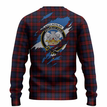 MacLachlan (McLachlan) Clan Crest In Me Tartan Knitted Sweater Scotland Flag Style