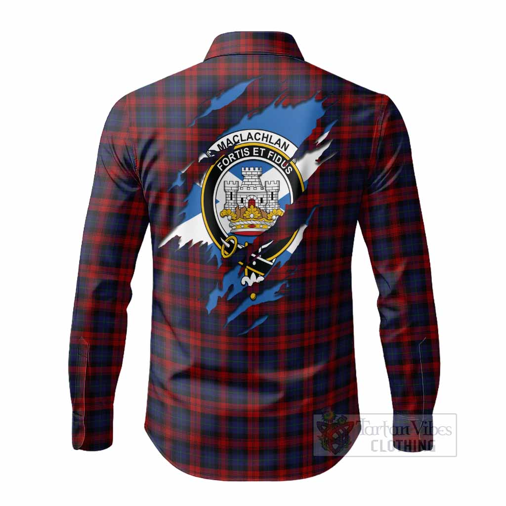 MacLachlan (McLachlan) Clan Crest In Me Tartan Long Sleeve Button Shirts Scotland Flag Style