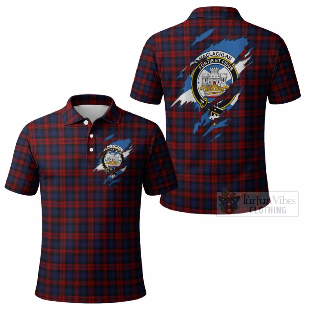 MacLachlan (McLachlan) Clan Crest In Me Tartan Polo Shirt Scotland Flag Style