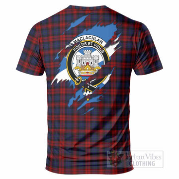 MacLachlan (McLachlan) Clan Crest In Me Tartan T-Shirt Scotland Flag Style