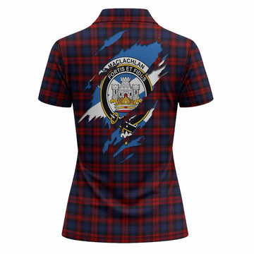 MacLachlan (McLachlan) Clan Crest In Me Tartan Women Polo Shirt Scotland Flag Style