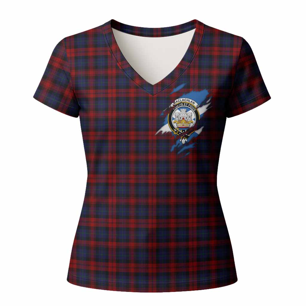MacLachlan (McLachlan) Clan Crest In Me Tartan Women T shirt Scotland Flag Style