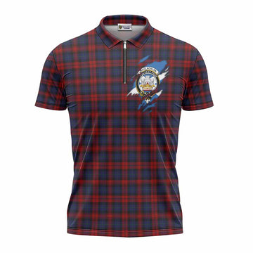 MacLachlan (McLachlan) Clan Crest In Me Tartan Zipper Polo Shirt Scotland Flag Style