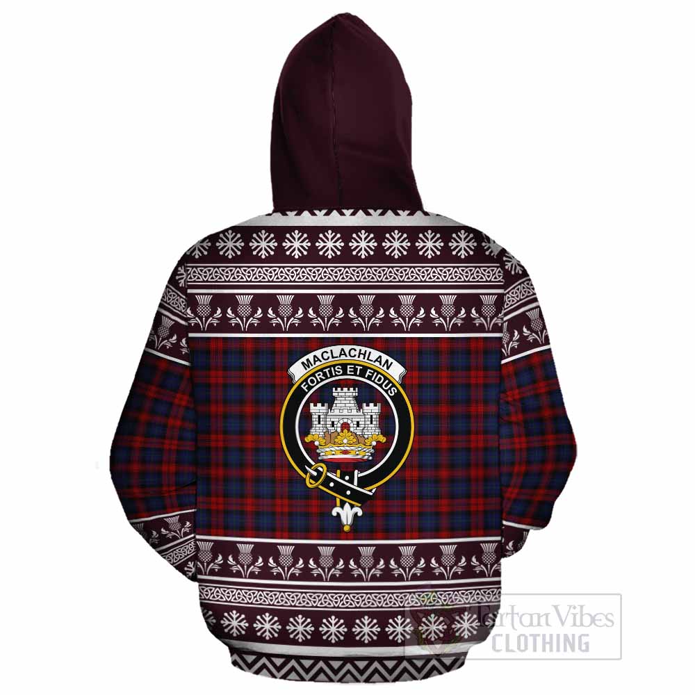 MacLachlan (McLachlan) Clan Tartan Christmas Cotton Hoodie with Family Crest - Tartan Vibes Clothing