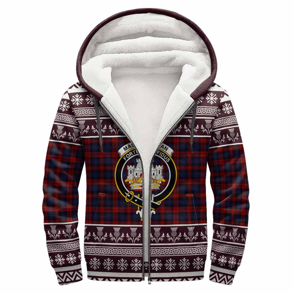 MacLachlan (McLachlan) Clan Tartan Christmas Fleece Hoodie with Family Crest - Tartan Vibes Clothing