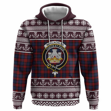 MacLachlan (McLachlan) Clan Tartan Christmas Hoodie with Family Crest