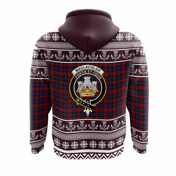 MacLachlan (McLachlan) Clan Tartan Christmas Hoodie with Family Crest