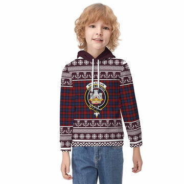 MacLachlan (McLachlan) Clan Tartan Christmas Kid Hoodie with Family Crest