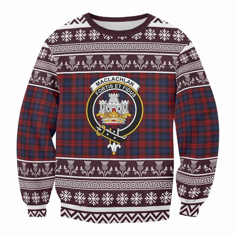 MacLachlan (McLachlan) Clan Tartan Christmas Sweatshirt with Family Crest - Tartan Vibes Clothing