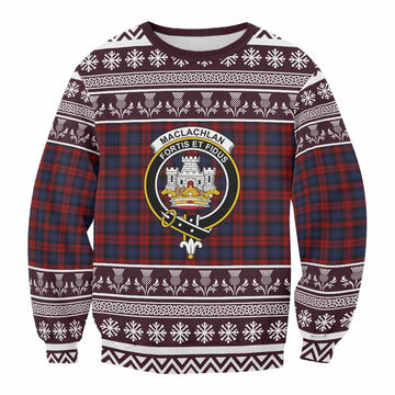 MacLachlan (McLachlan) Clan Tartan Christmas Sweatshirt with Family Crest