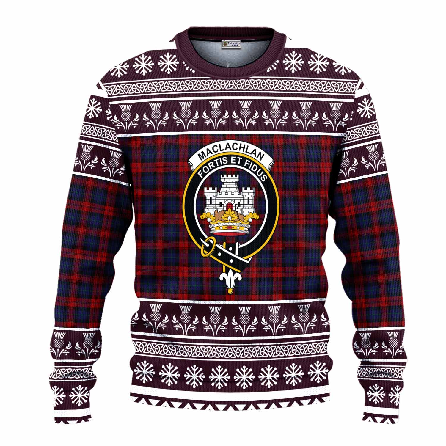 MacLachlan (McLachlan) Clan Tartan Christmas Ugly Sweater with Family Crest - Tartan Vibes Clothing