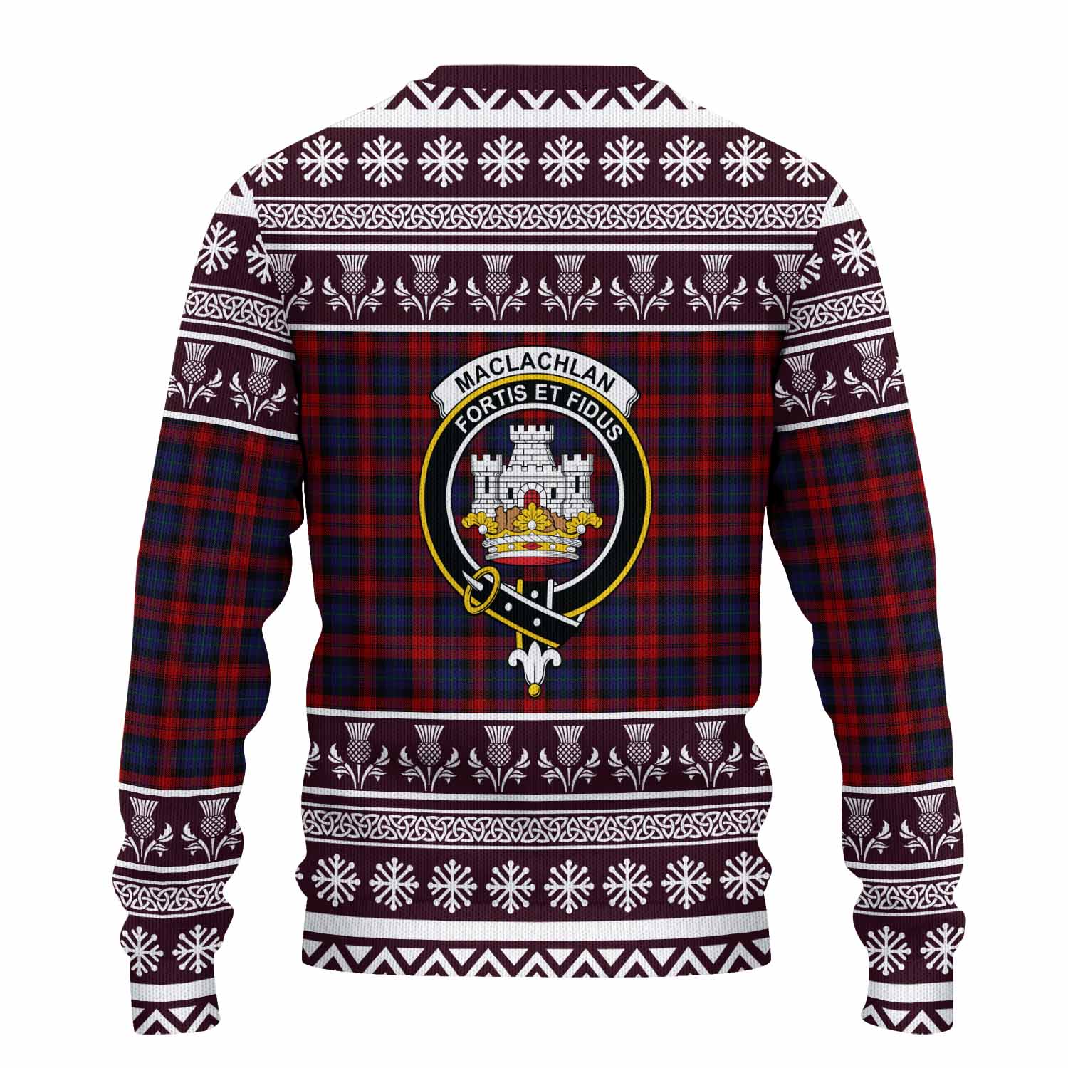 MacLachlan (McLachlan) Clan Tartan Christmas Ugly Sweater with Family Crest - Tartan Vibes Clothing