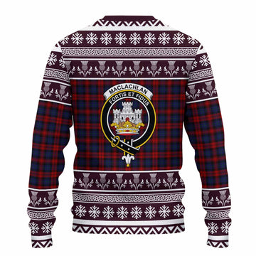 MacLachlan (McLachlan) Clan Tartan Christmas Ugly Sweater with Family Crest