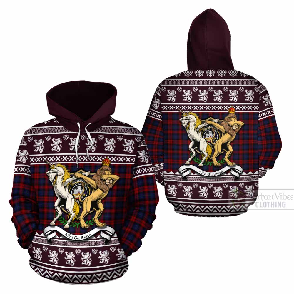 MacLachlan (McLachlan) Clan Tartan Crest Christmas Cotton Hoodie Coat of Arms Funny Style - Tartan Vibes Clothing