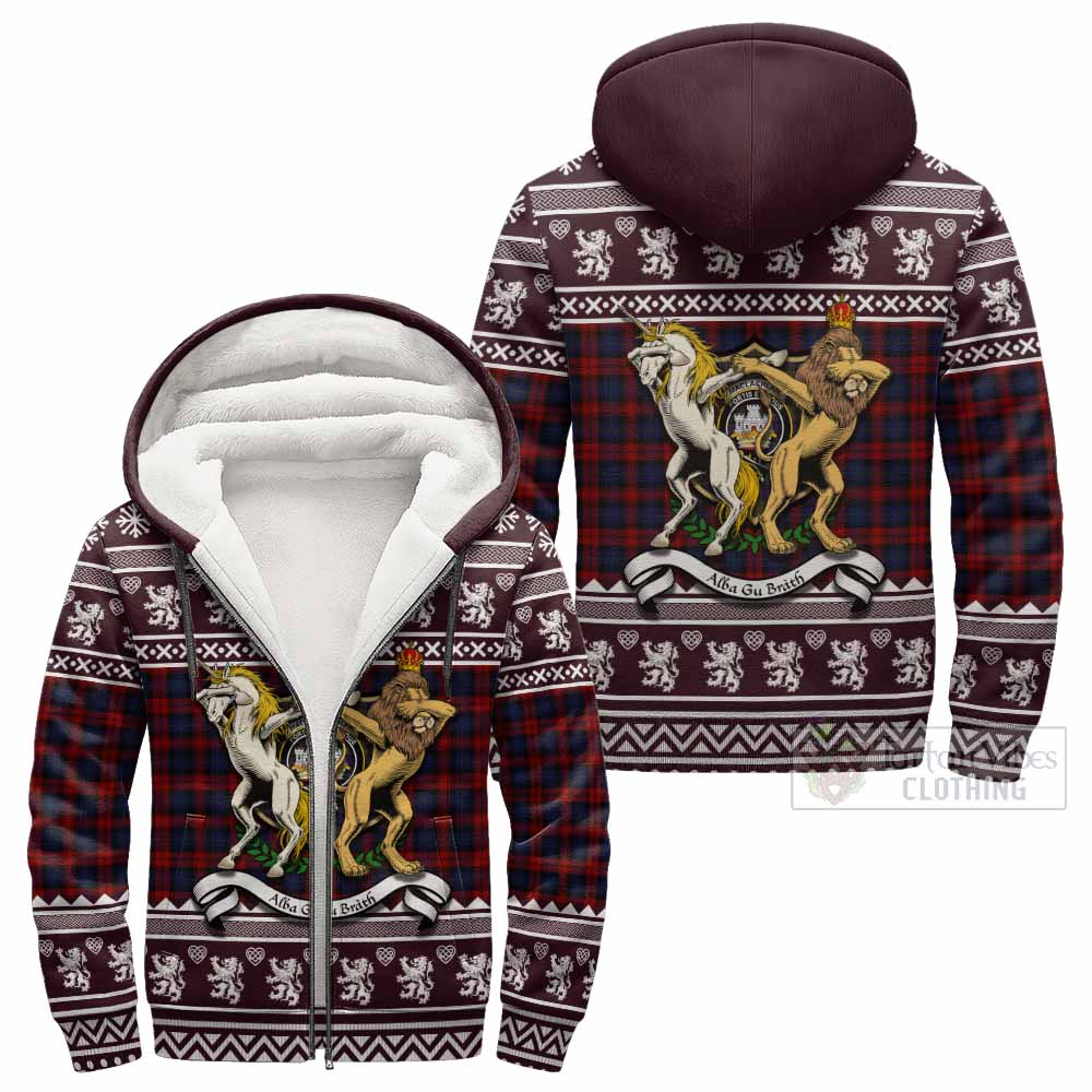 MacLachlan (McLachlan) Clan Tartan Crest Christmas Fleece Hoodie Coat of Arms Funny Style - Tartan Vibes Clothing