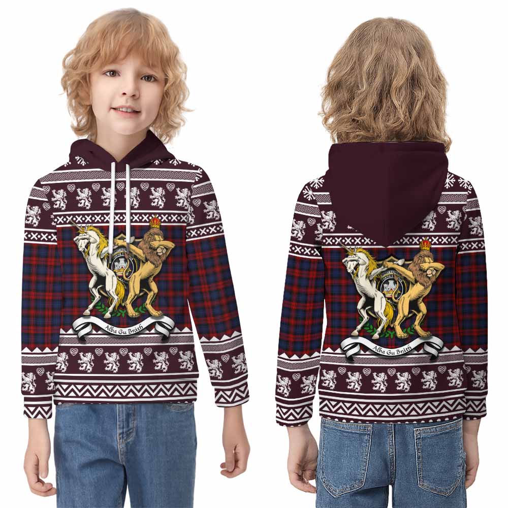 MacLachlan (McLachlan) Clan Tartan Crest Christmas Kid Hoodie Coat of Arms Funny Style - Tartan Vibes Clothing