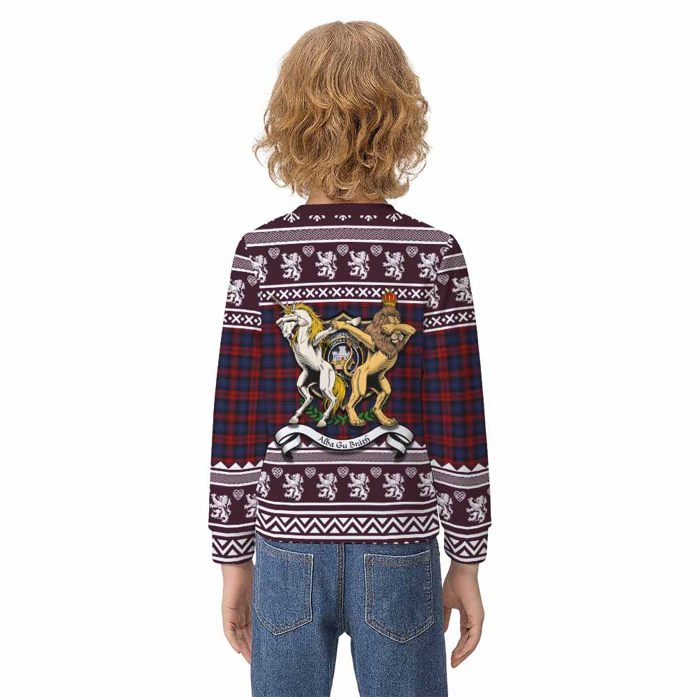 MacLachlan (McLachlan) Clan Tartan Crest Christmas Kid Ugly Sweatshirt Coat of Arms Funny Style - Tartan Vibes Clothing