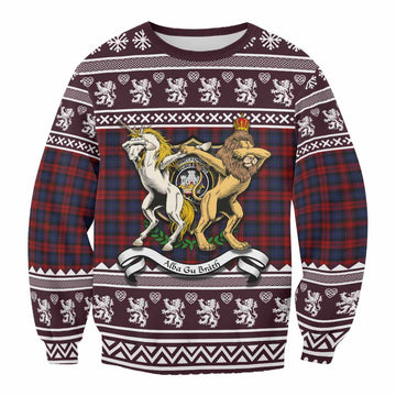 MacLachlan (McLachlan) Clan Tartan Crest Christmas Sweatshirt Coat of Arms Funny Style