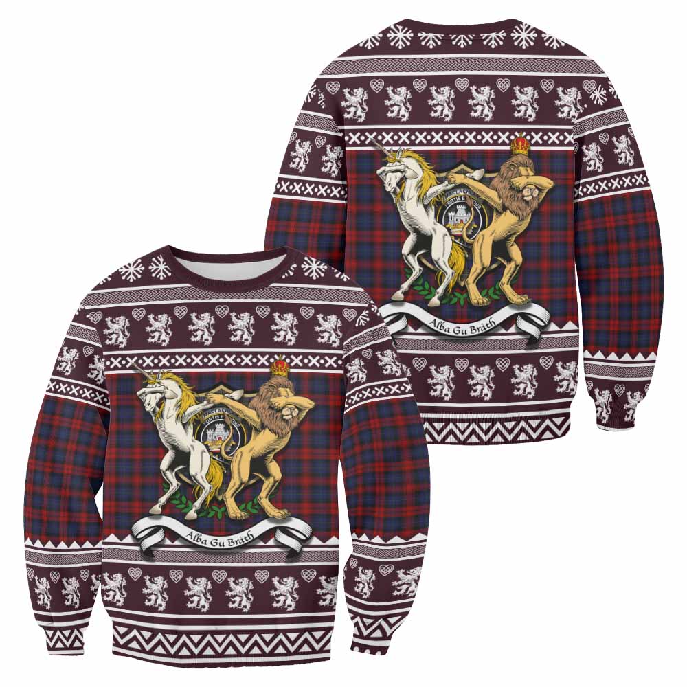 MacLachlan (McLachlan) Clan Tartan Crest Christmas Sweatshirt Coat of Arms Funny Style - Tartan Vibes Clothing