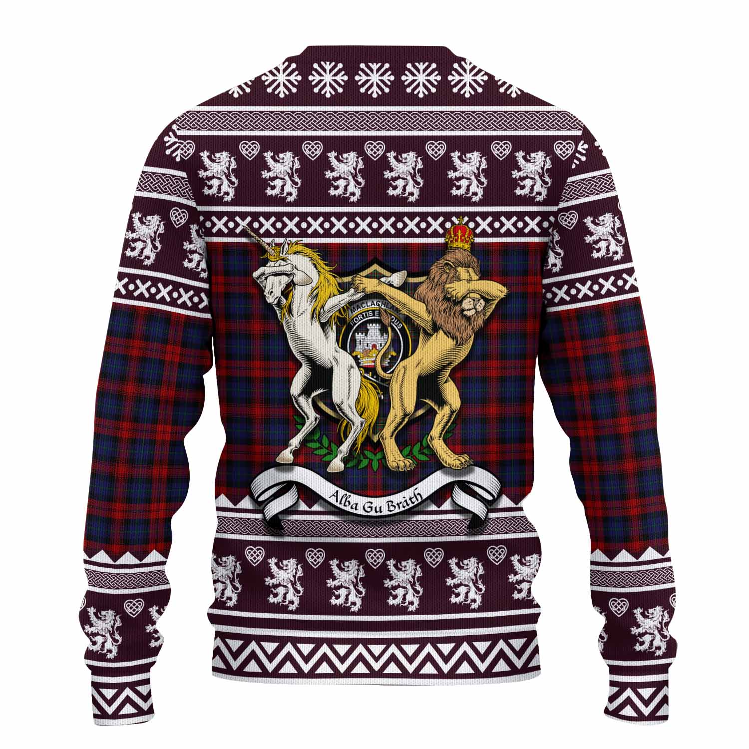 MacLachlan (McLachlan) Clan Tartan Crest Christmas Ugly Sweater Coat of Arms Funny Style - Tartan Vibes Clothing