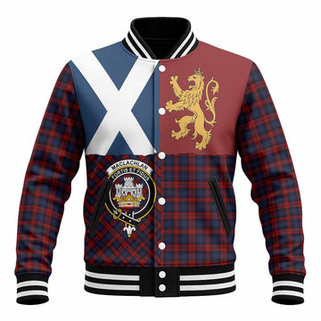 MacLachlan (McLachlan) Crest Tartan Baseball Jacket with Lion Rampant Saltire Style