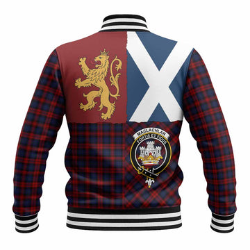 MacLachlan (McLachlan) Crest Tartan Baseball Jacket with Lion Rampant Saltire Style