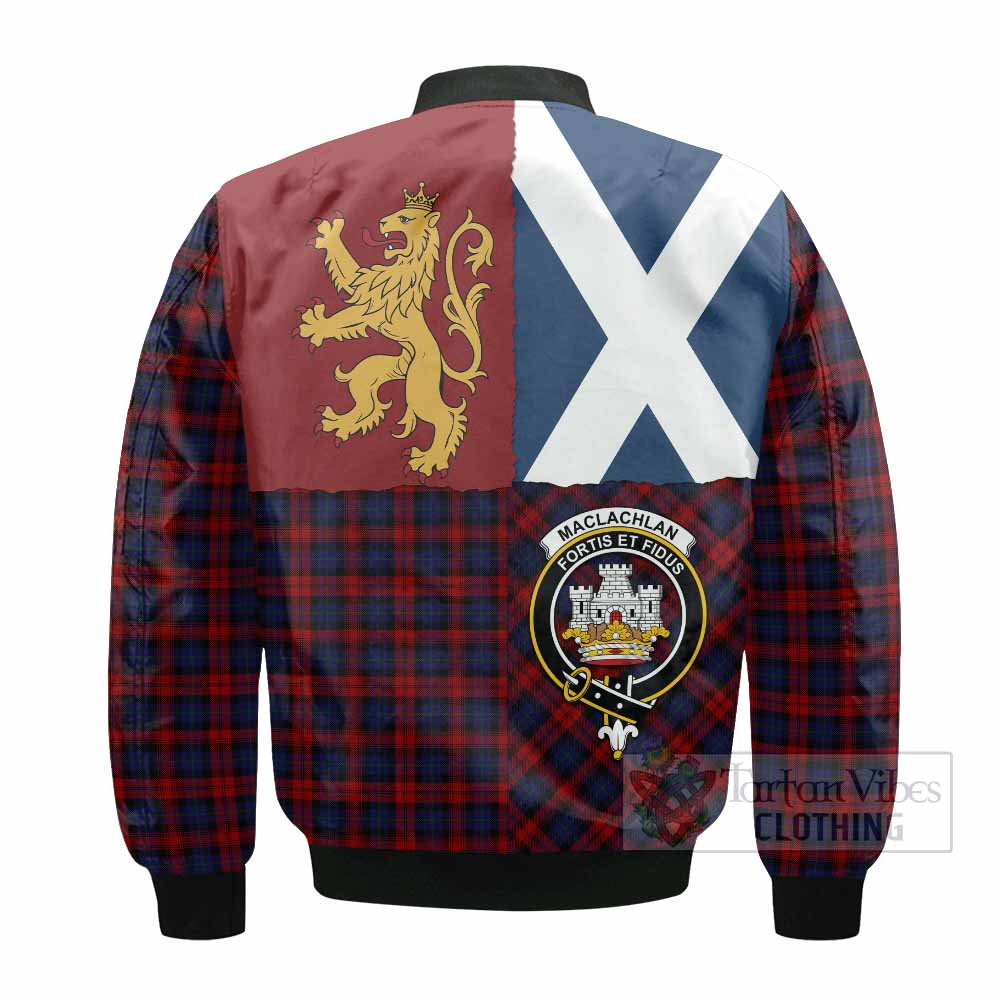 MacLachlan (McLachlan) Crest Tartan Bomber Jacket with Lion Rampant Saltire Style