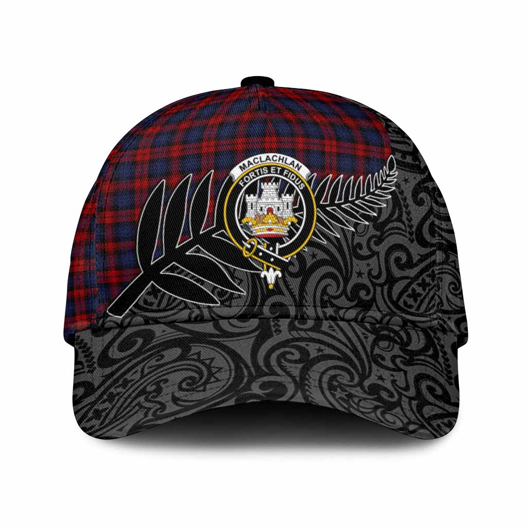 MacLachlan (McLachlan) Crest Tartan Classic Cap with New Zealand Silver Fern Half Style