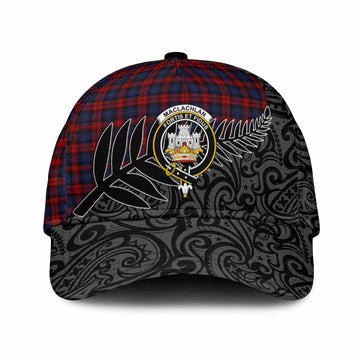 MacLachlan (McLachlan) Crest Tartan Classic Cap with New Zealand Silver Fern Half Style